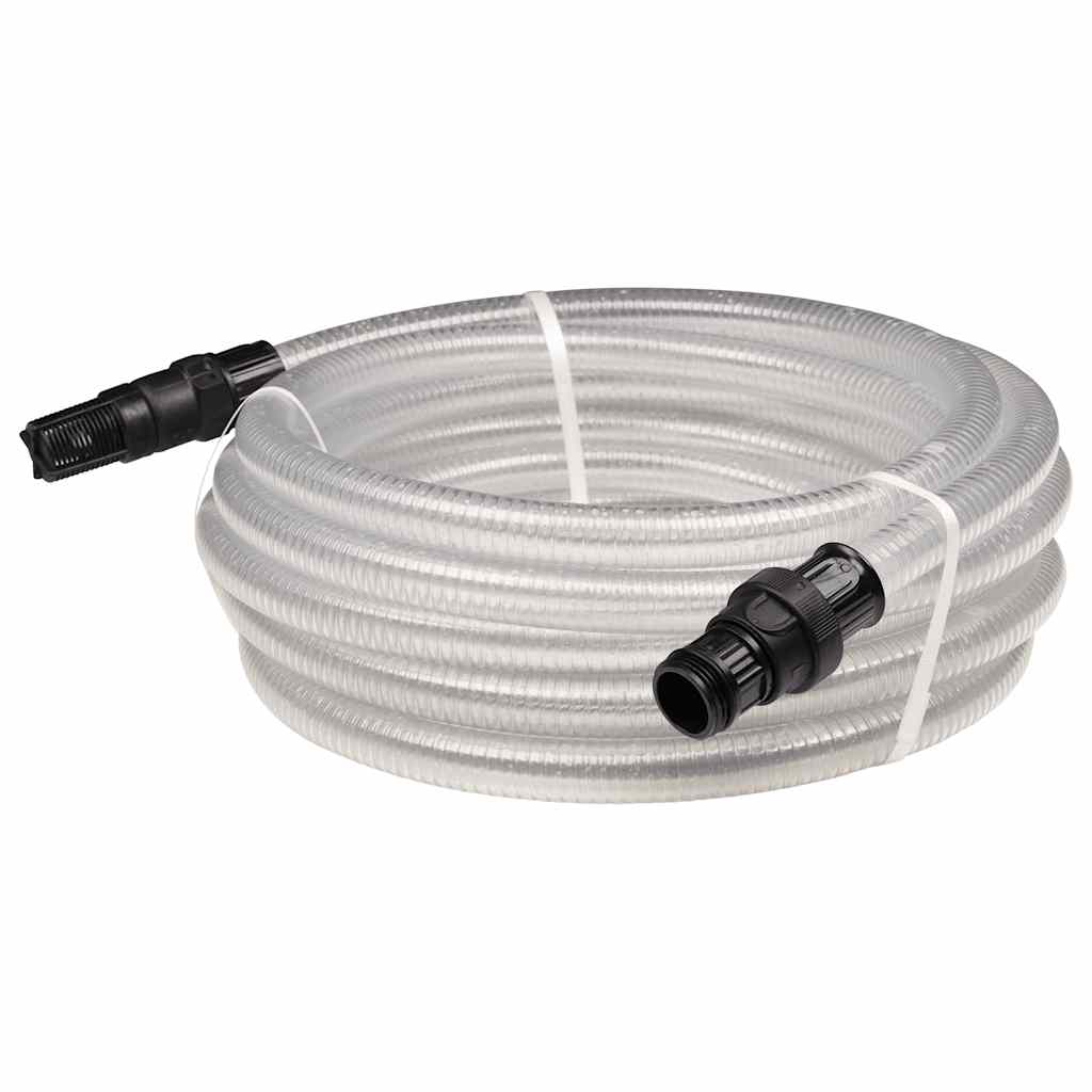 vidaXL Wąż ssący z przyłączami PVC Przezroczysty 1" 10 m PVC