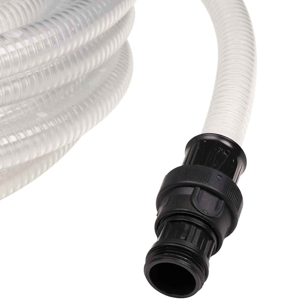 vidaXL Wąż ssący z przyłączami PVC Przezroczysty 1" 10 m PVC
