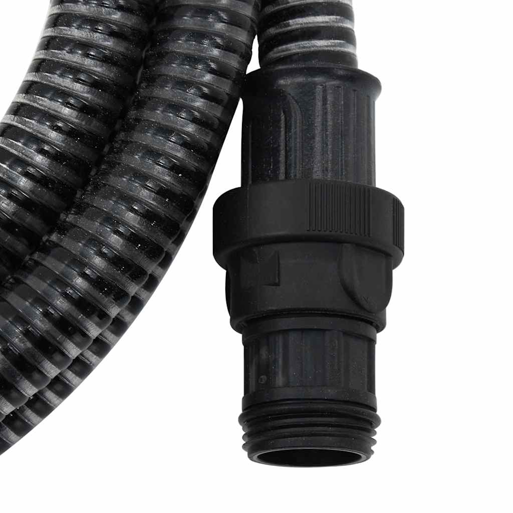 vidaXL Wąż ssący z mosiężnymi złączami, czarny, 1" 4 m, PVC