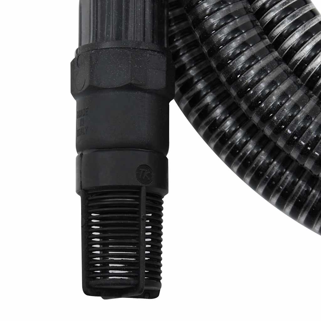 vidaXL Wąż ssący z mosiężnymi złączami, czarny, 1" 4 m, PVC