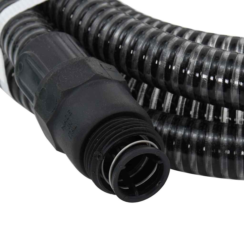 vidaXL Wąż ssący z mosiężnymi złączami, czarny, 1" 4 m, PVC