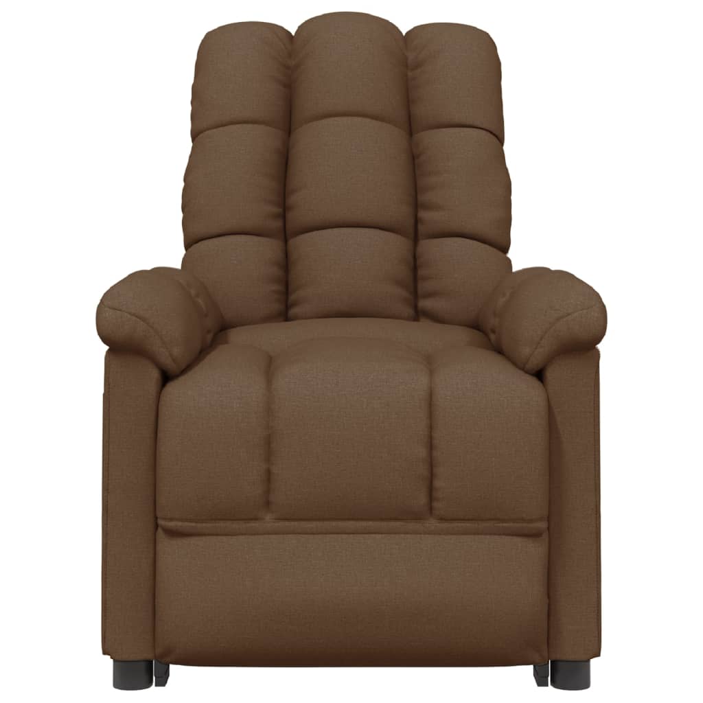 vidaXL Elektryczny fotel masujący, brązowy, obity tkaniną