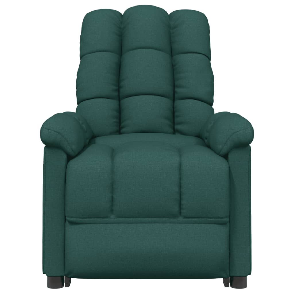 vidaXL Elektryczny fotel masujący, ciemnozielony, obity tkaniną