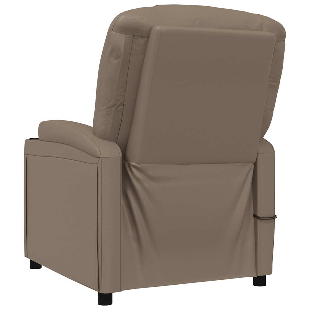 vidaXL Elektryczny fotel masujący, cappuccino, sztuczna skóra