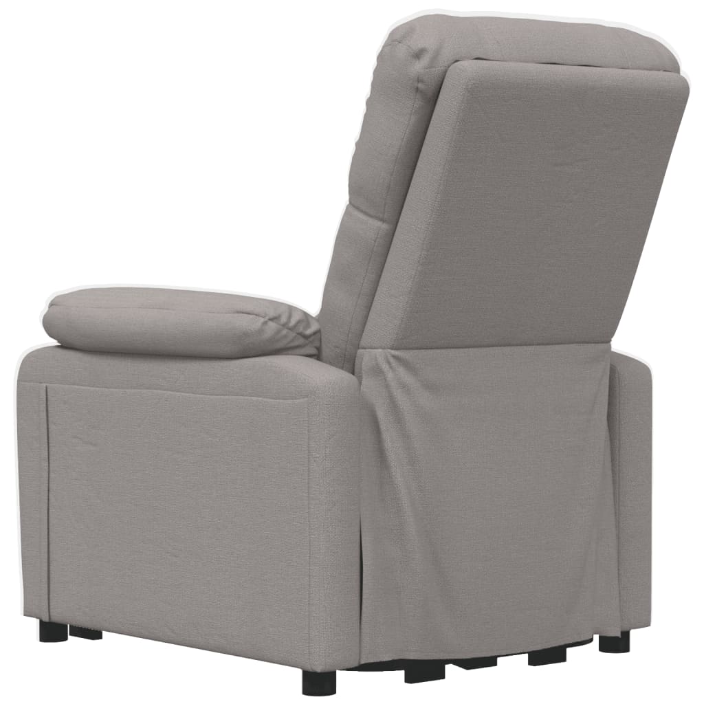 vidaXL Elektryczny fotel rozkładany, kolor taupe, obity tkaniną