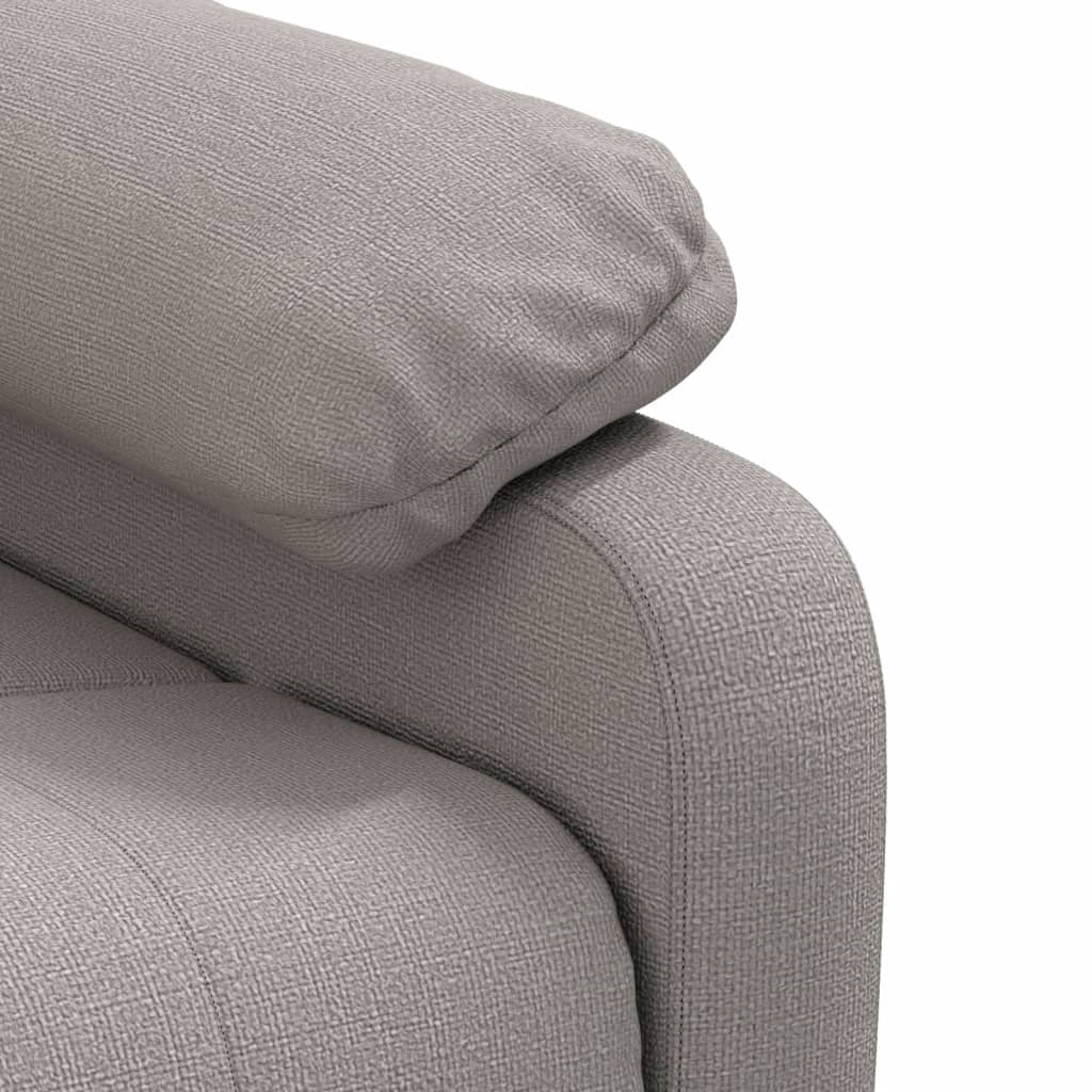 vidaXL Elektryczny fotel rozkładany, kolor taupe, obity tkaniną