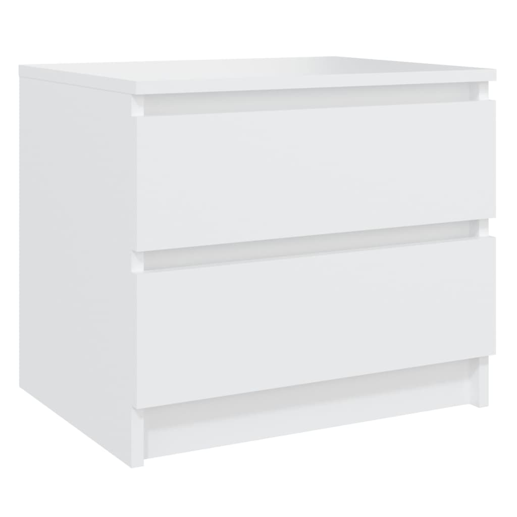 vidaXL Szafka nocna, biała, 50x39x43,5 cm, materiał drewnopochodny