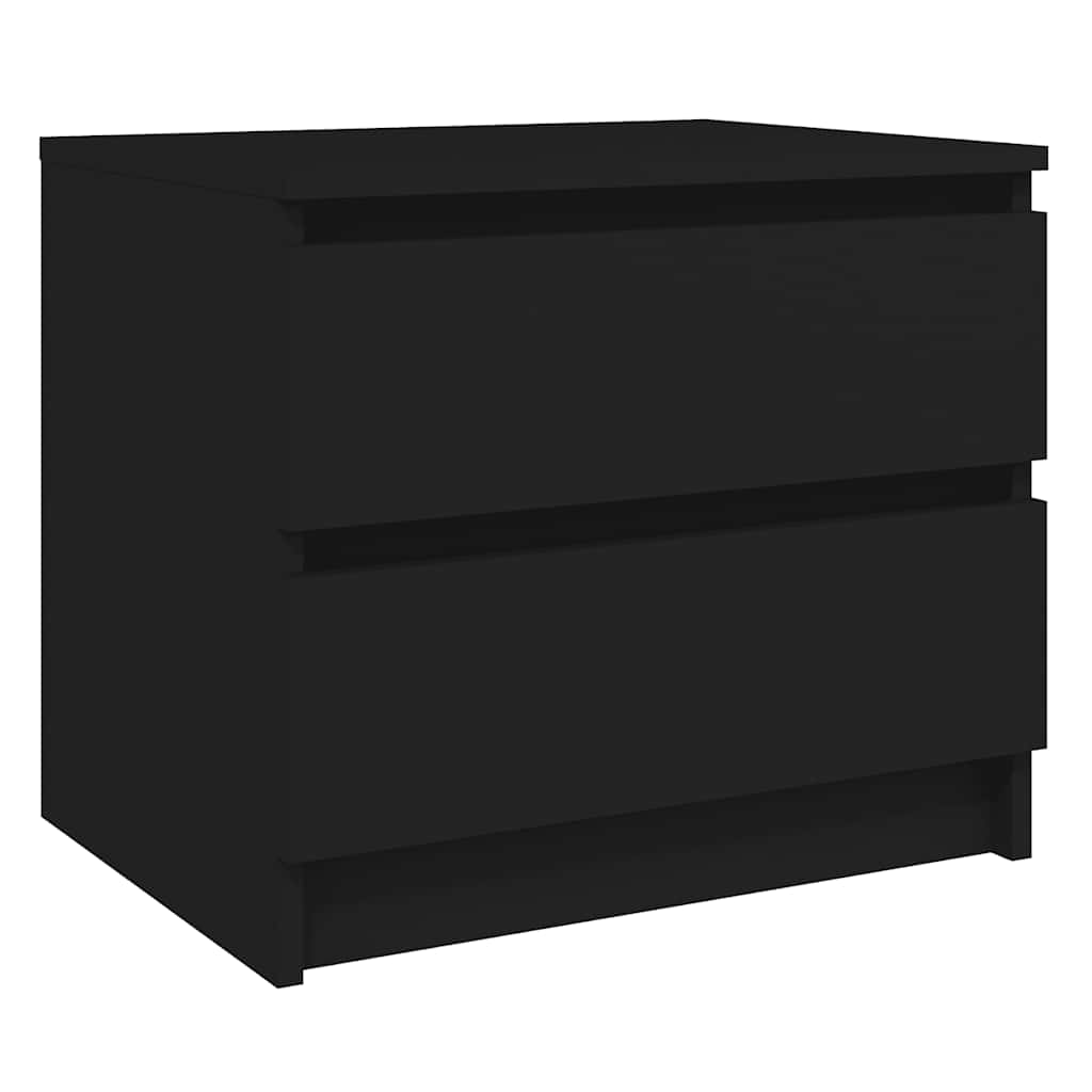 vidaXL Szafka nocna, czarna, 50x39x43,5 cm, materiał drewnopochodny