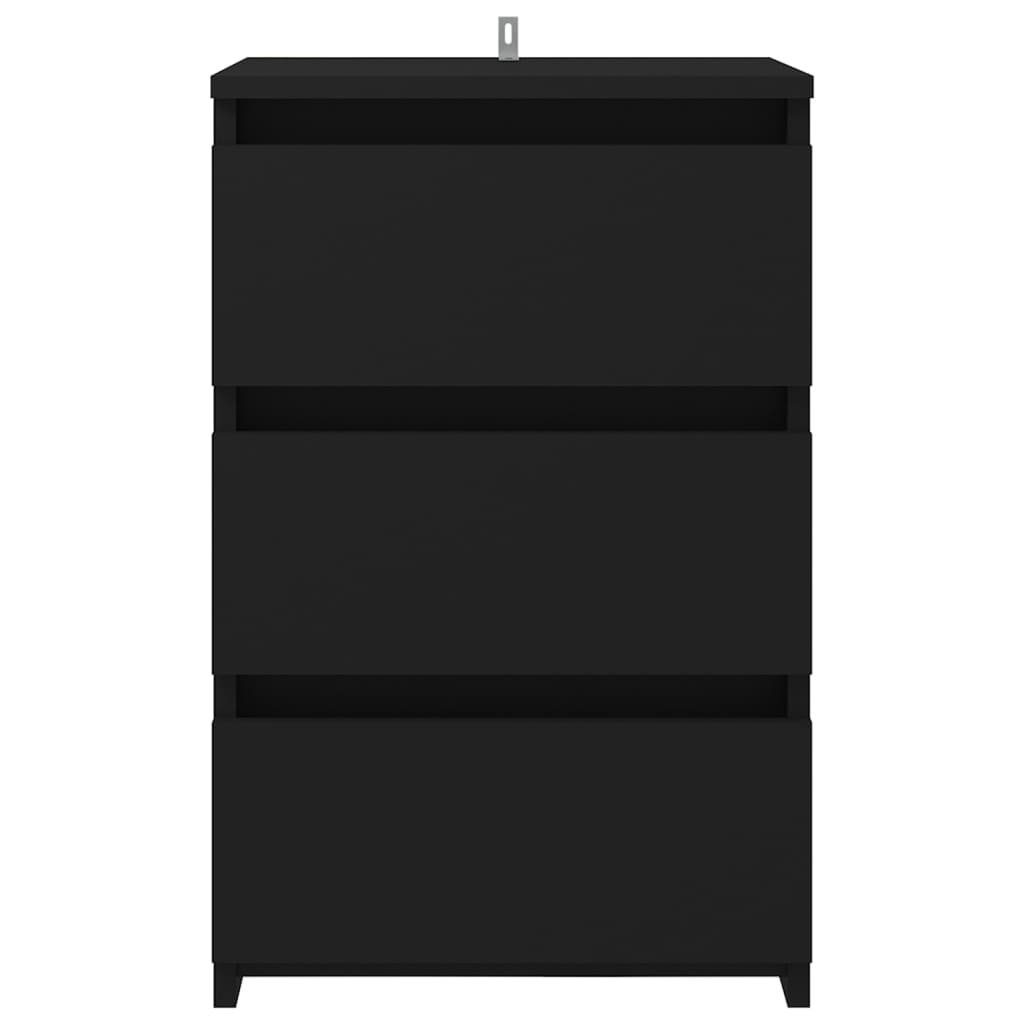 vidaXL Szafka nocna, czarna, 40x35x62,5 cm, materiał drewnopochodny