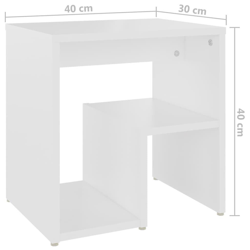 vidaXL Szafka nocna, biała, 40x30x40 cm, materiał drewnopochodny
