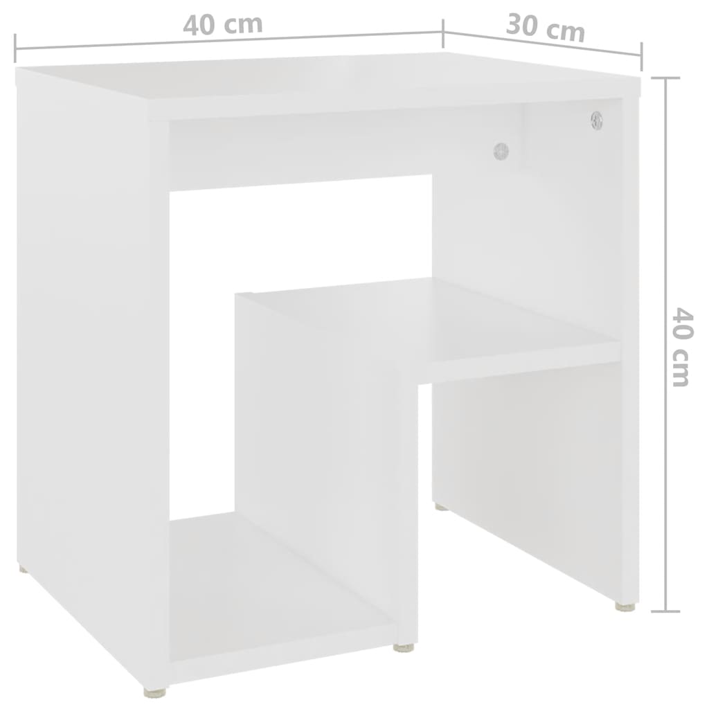 vidaXL Szafki nocne 2 szt., białe 40x30x40 cm, materiał drewnopochodny
