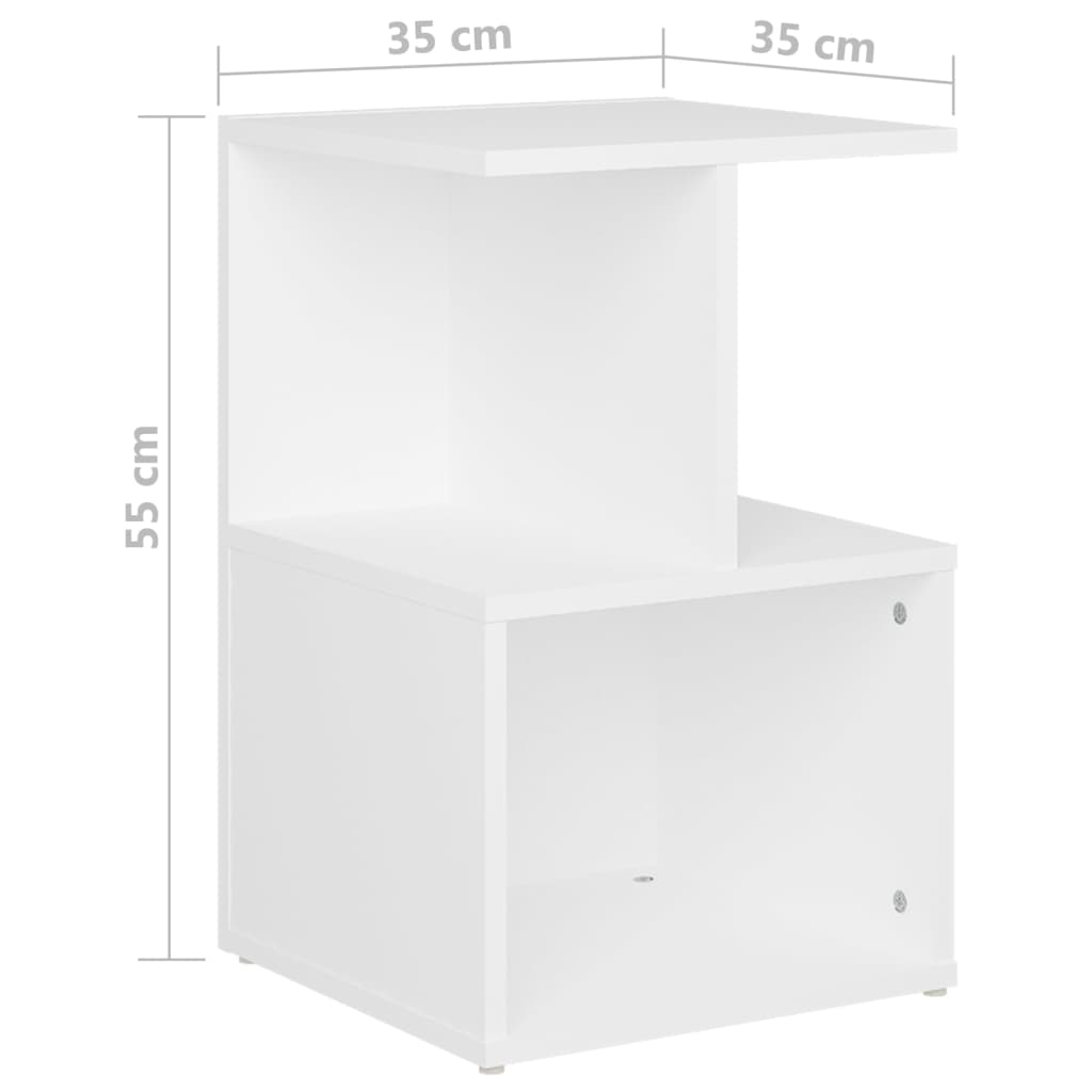 vidaXL Szafka nocna, biała, 35x35x55 cm, materiał drewnopochodny