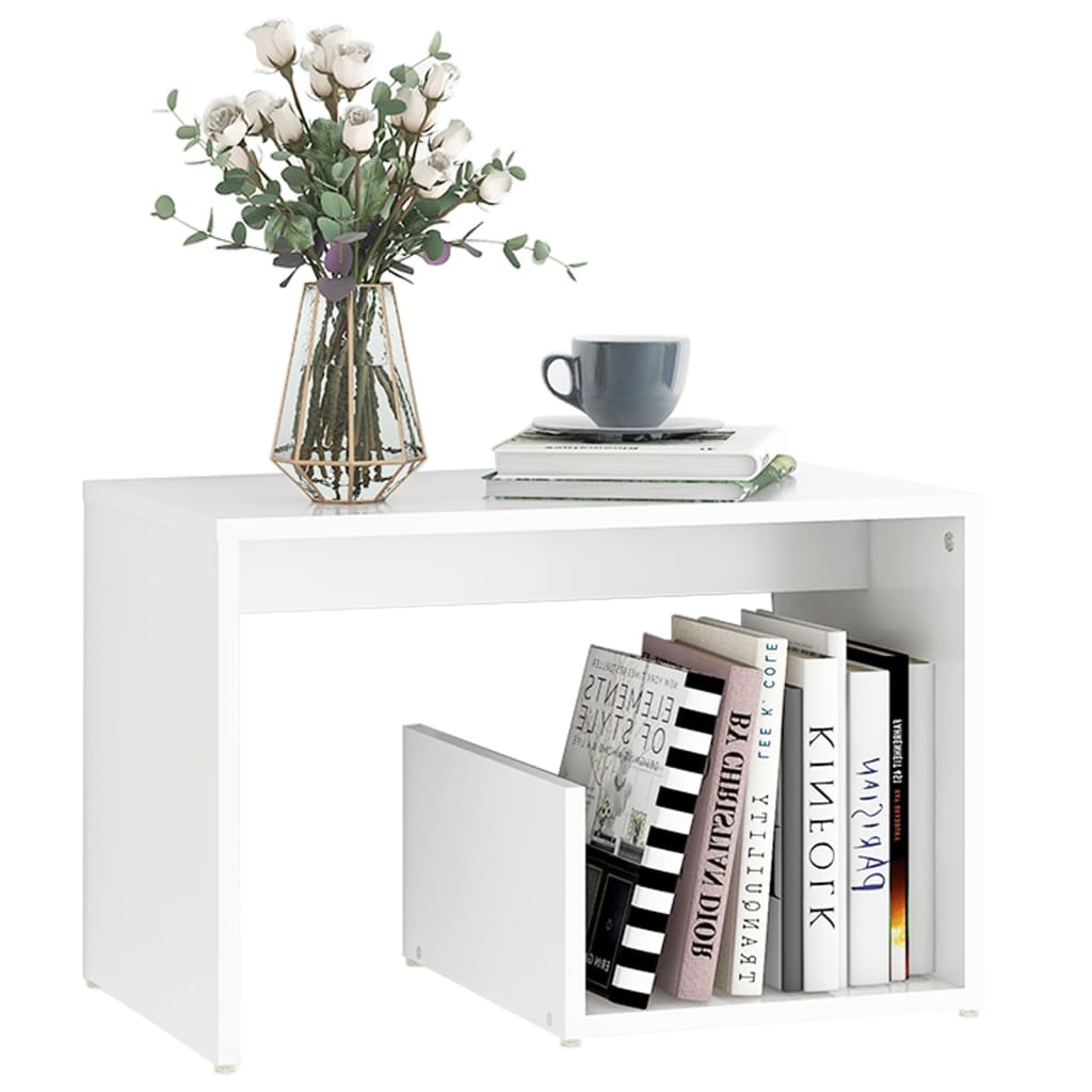 vidaXL Stolik, biały, 59x36x38 cm, materiał drewnopochodny