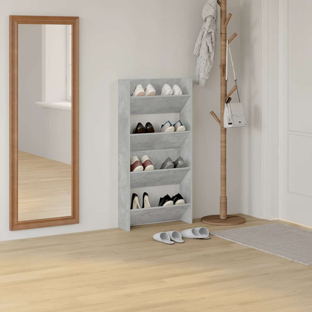vidaXL Półki ścienne na buty 2 szt., szare, 60x18x60 cm, płyta wiórowa