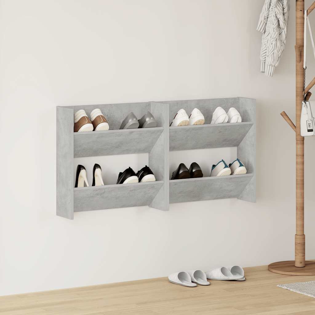 vidaXL Półki ścienne na buty 2 szt., szare, 60x18x60 cm, płyta wiórowa