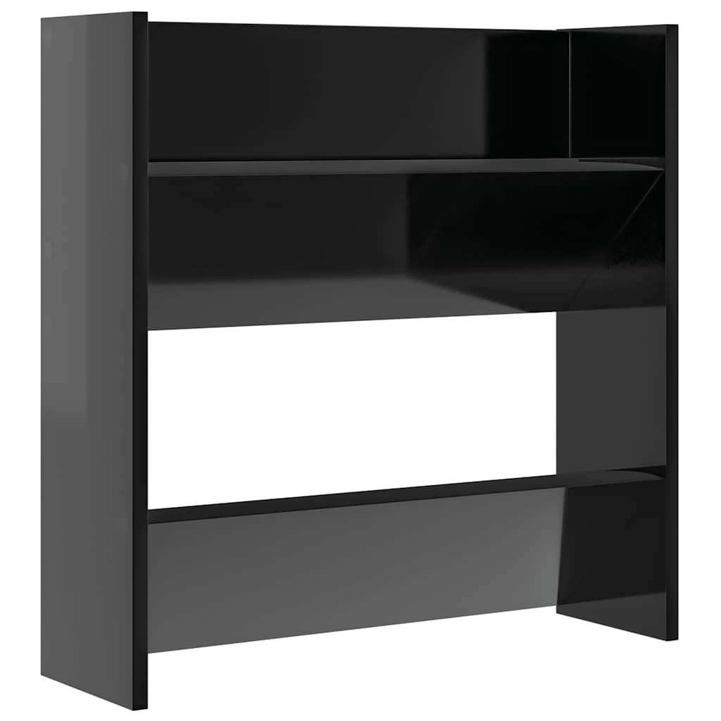 vidaXL Półki ścienne na buty, 4 szt., czarne, połysk, 60x18x60 cm