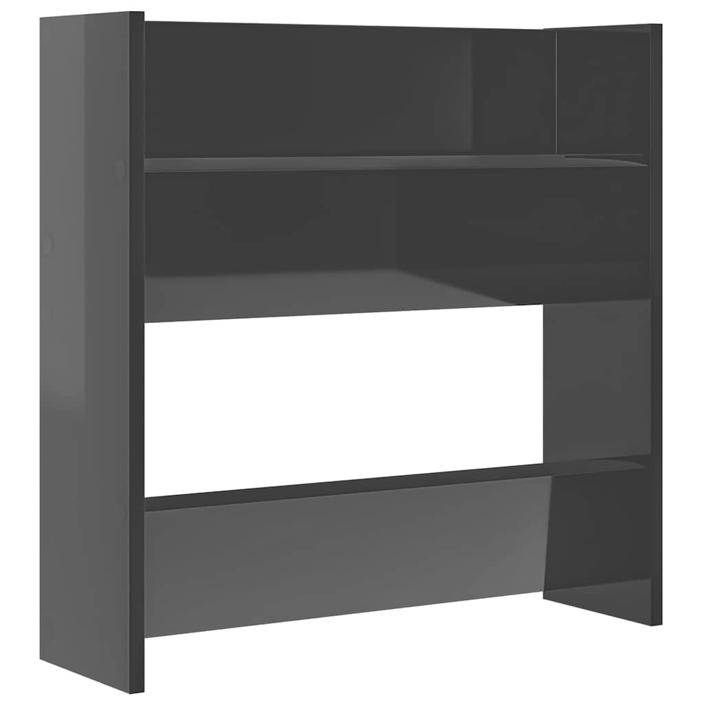 vidaXL Półki ścienne na buty, 2 szt., szare z połyskiem, 60x18x60 cm
