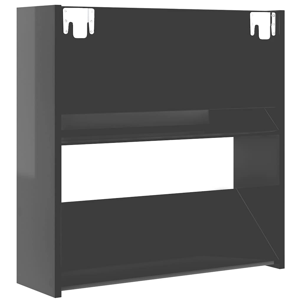 vidaXL Półki ścienne na buty, 2 szt., szare z połyskiem, 60x18x60 cm