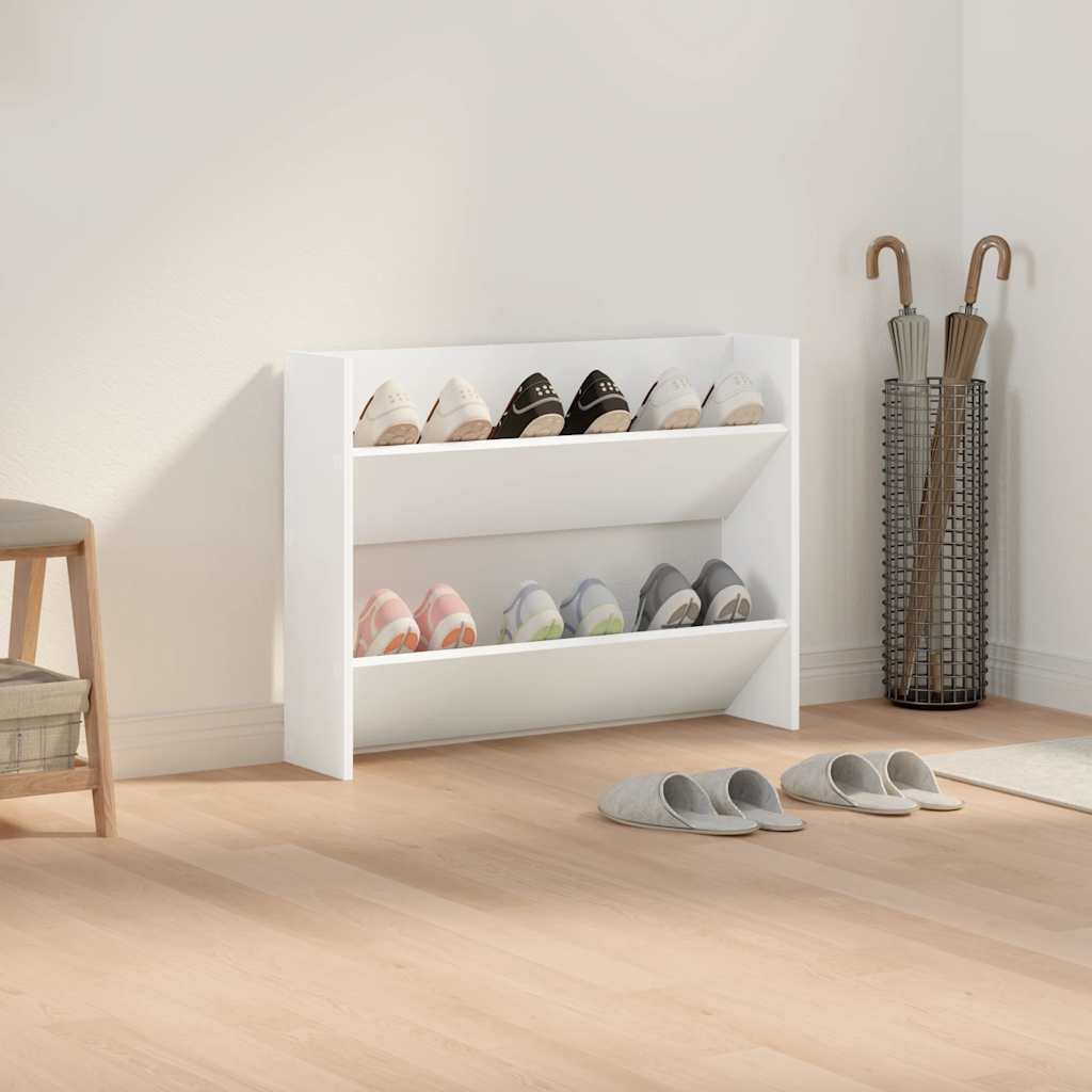 vidaXL Półka ścienna na buty biała 80x18x60 cm materiał drewnopochodny