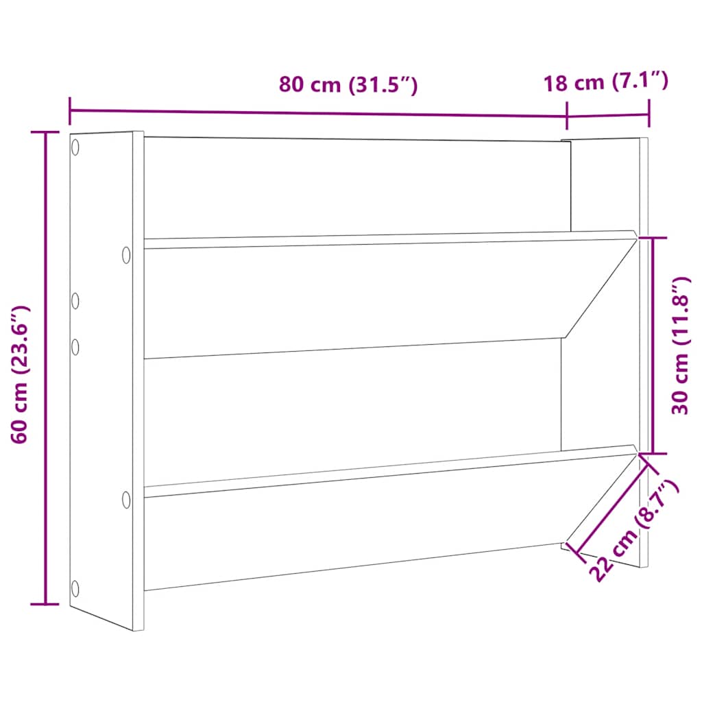 vidaXL Półka ścienna na buty biała 80x18x60 cm materiał drewnopochodny