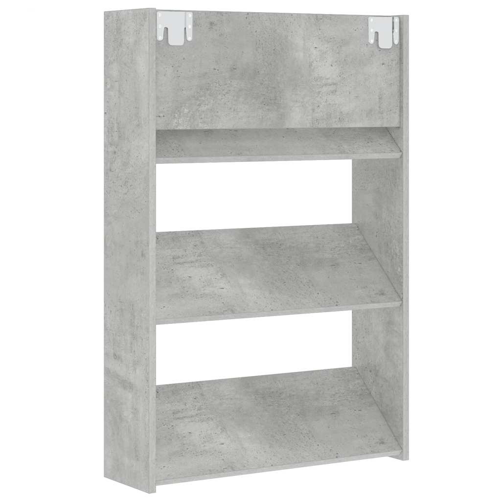 vidaXL Półki ścienne na buty, 2 szt., szare, 60x18x90 cm, płyta