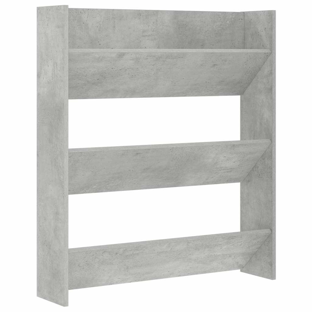 vidaXL Szafka ścienna na buty, szarość betonu, 80x18x90 cm, płyta