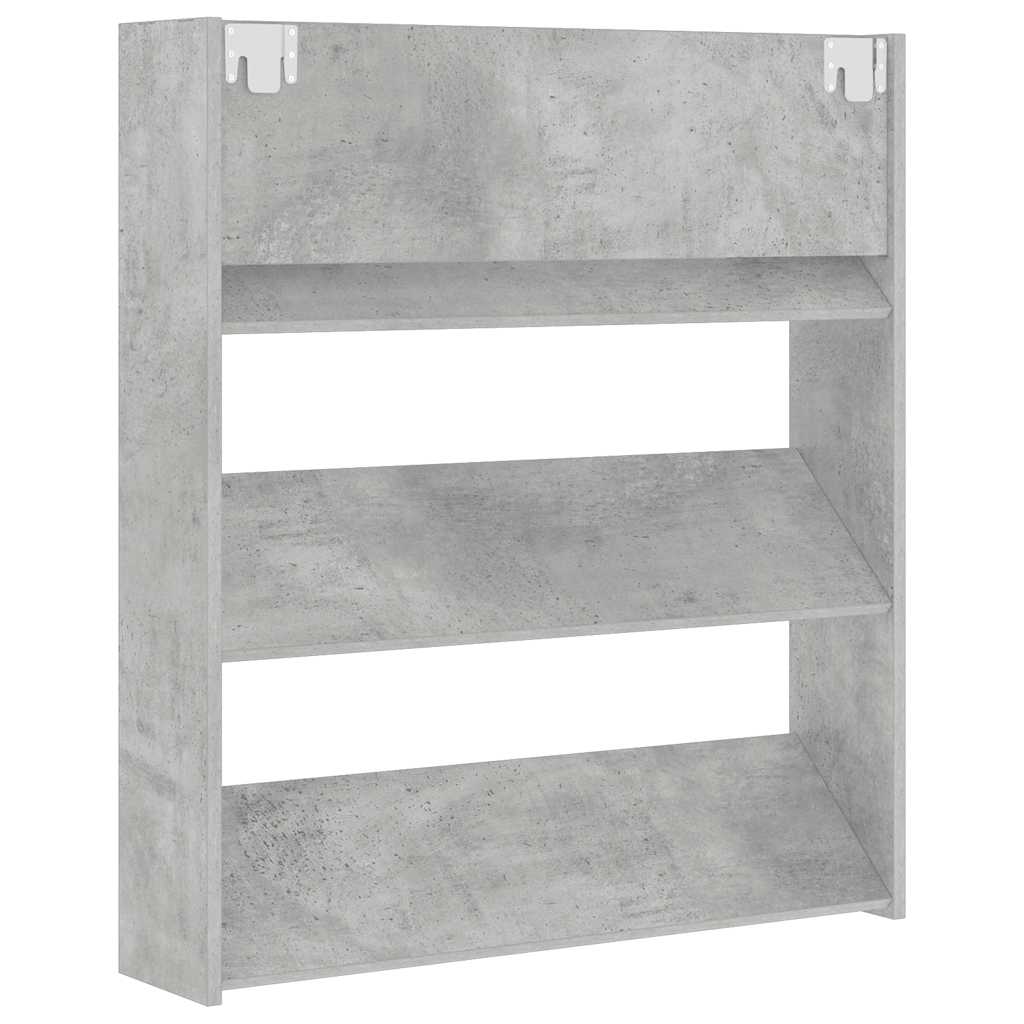vidaXL Szafka ścienna na buty, szarość betonu, 80x18x90 cm, płyta