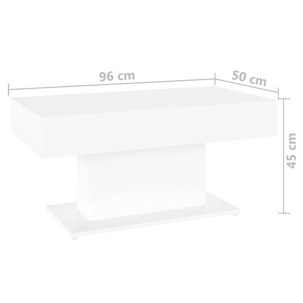 vidaXL Stolik kawowy, biały, 96x50x45 cm, materiał drewnopochodny