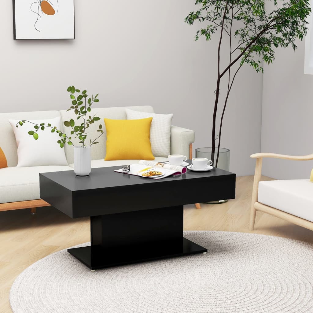 vidaXL Stolik kawowy, czarny, 96x50x45 cm, materiał drewnopochodny