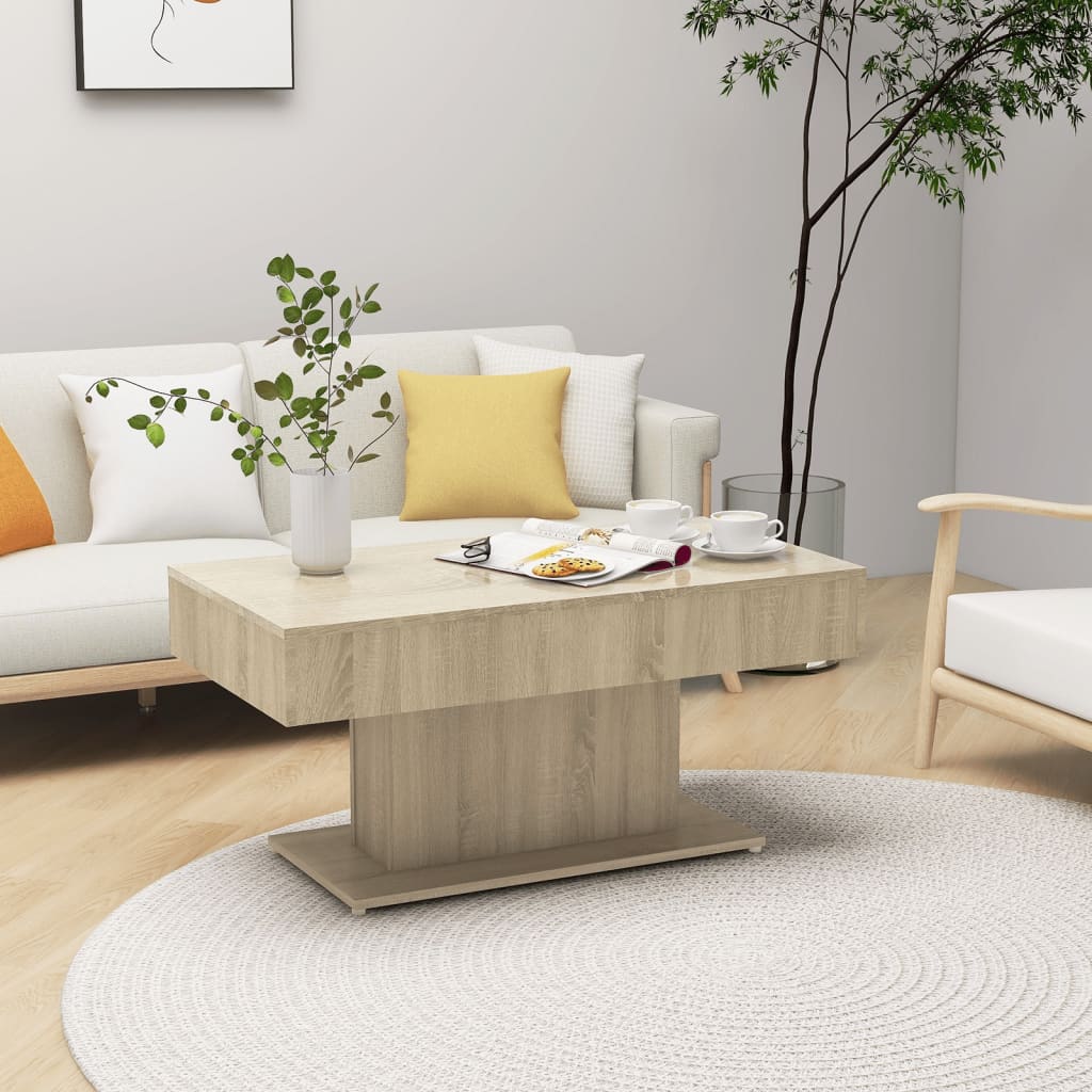 vidaXL Stolik kawowy, dąb sonoma, 96x50x45 cm, materiał drewnopochodny