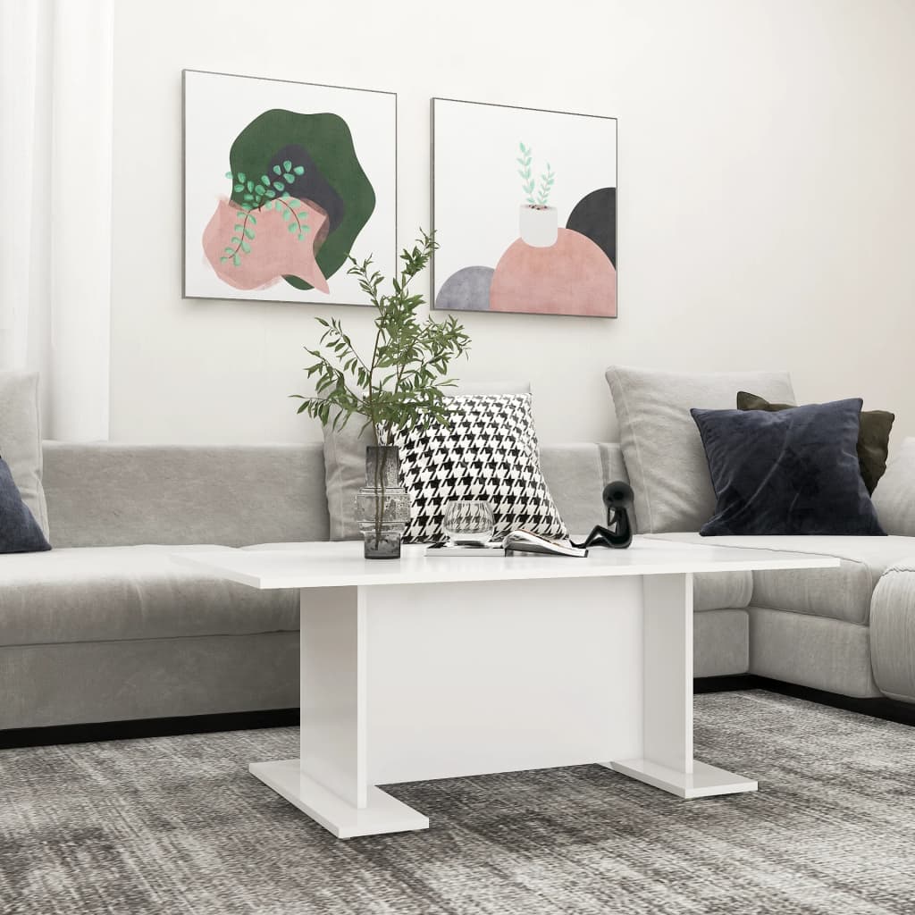 vidaXL Stolik kawowy, biały, 103,5x60x40 cm, materiał drewnopochodny