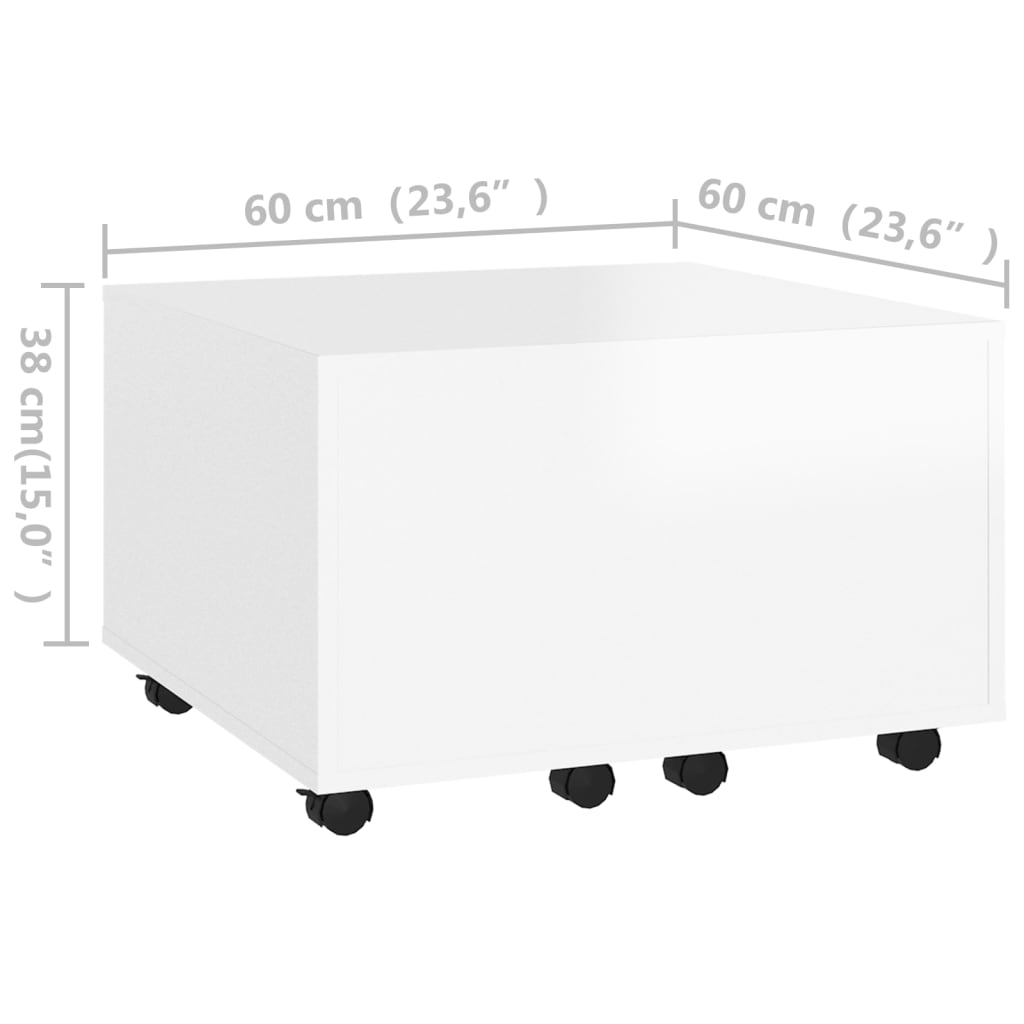 vidaXL Stolik kawowy, biały, 60x60x38 cm, materiał drewnopochodny