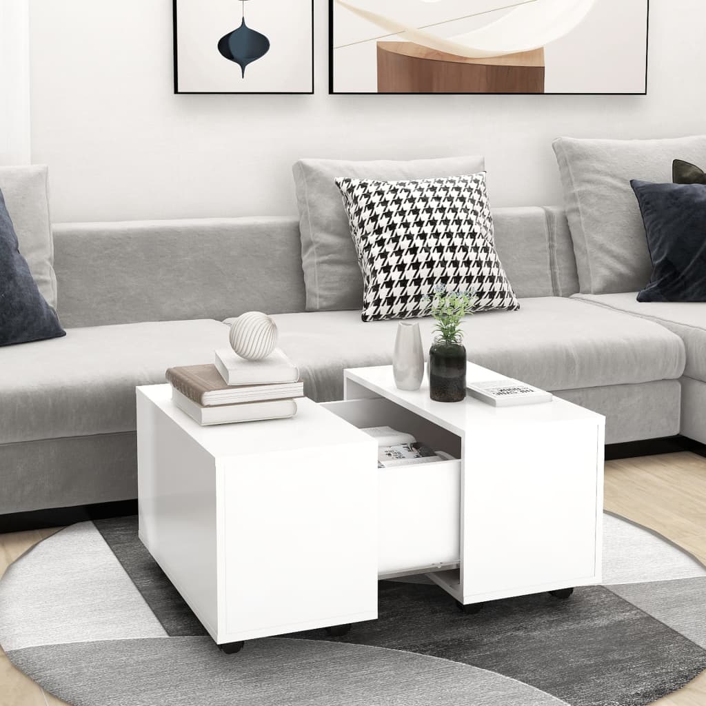 vidaXL Stolik kawowy, biały, 60x60x38 cm, materiał drewnopochodny