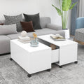 vidaXL Stolik kawowy, biały, 75x75x38 cm, materiał drewnopochodny