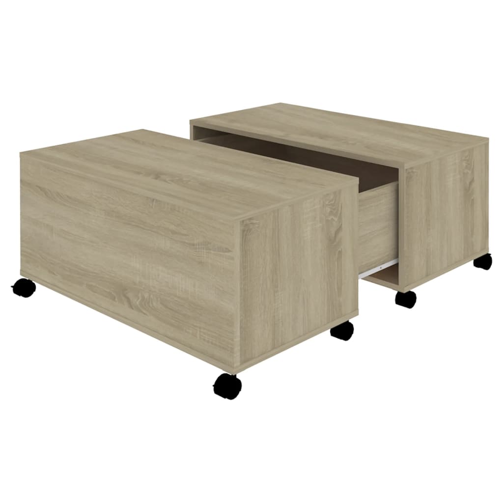 vidaXL Stolik kawowy, dąb sonoma, 75x75x38 cm, materiał drewnopochodny