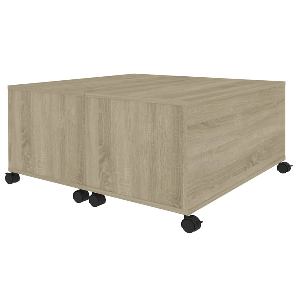 vidaXL Stolik kawowy, dąb sonoma, 75x75x38 cm, materiał drewnopochodny