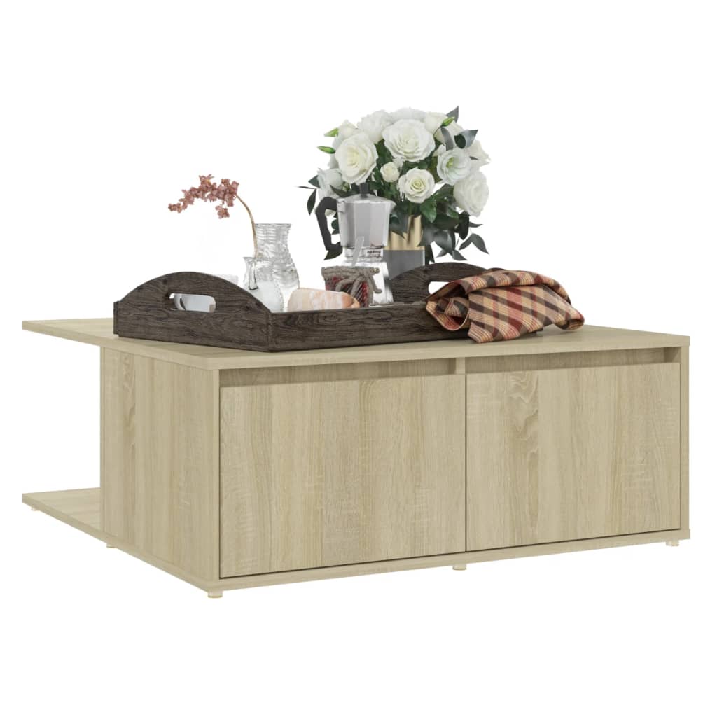 vidaXL Stolik kawowy, dąb sonoma, 80x80x31 cm, materiał drewnopochodny