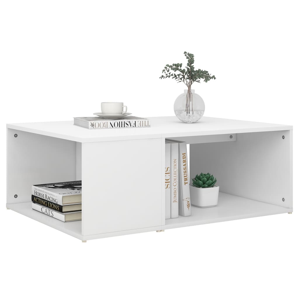 vidaXL Stolik kawowy, biały, 90x67x33 cm, materiał drewnopochodny
