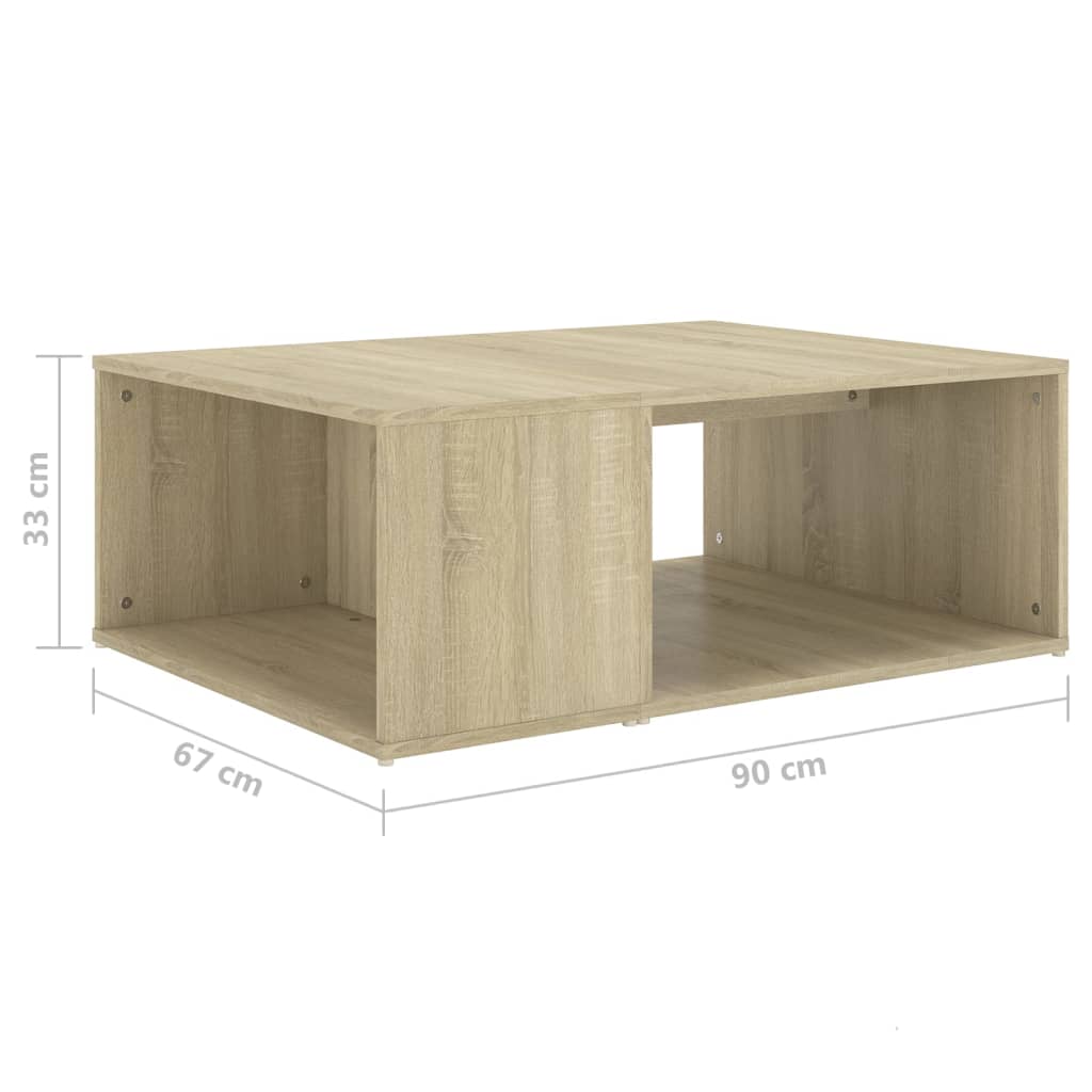 vidaXL Stolik kawowy, dąb sonoma, 90x67x33 cm, materiał drewnopochodny
