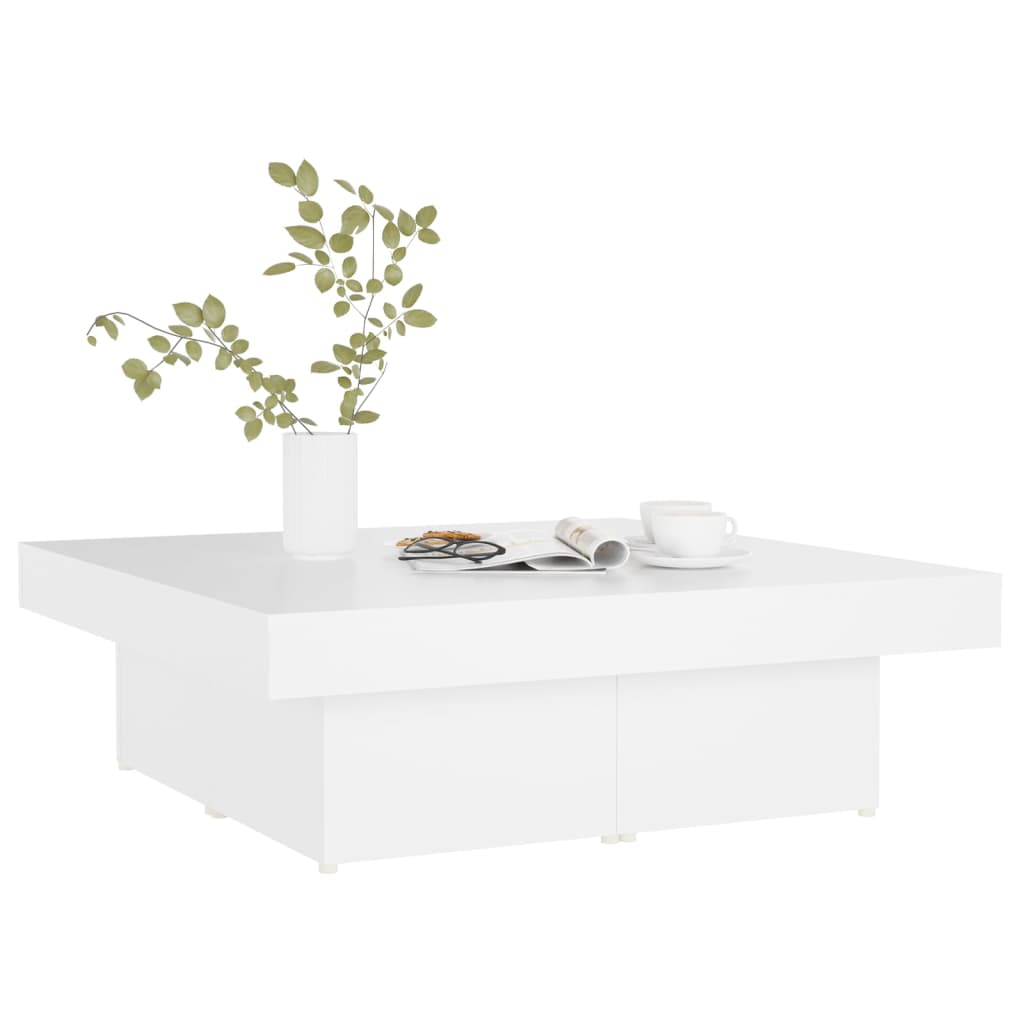 vidaXL Stolik kawowy, biały, 90x90x28 cm, materiał drewnopochodny