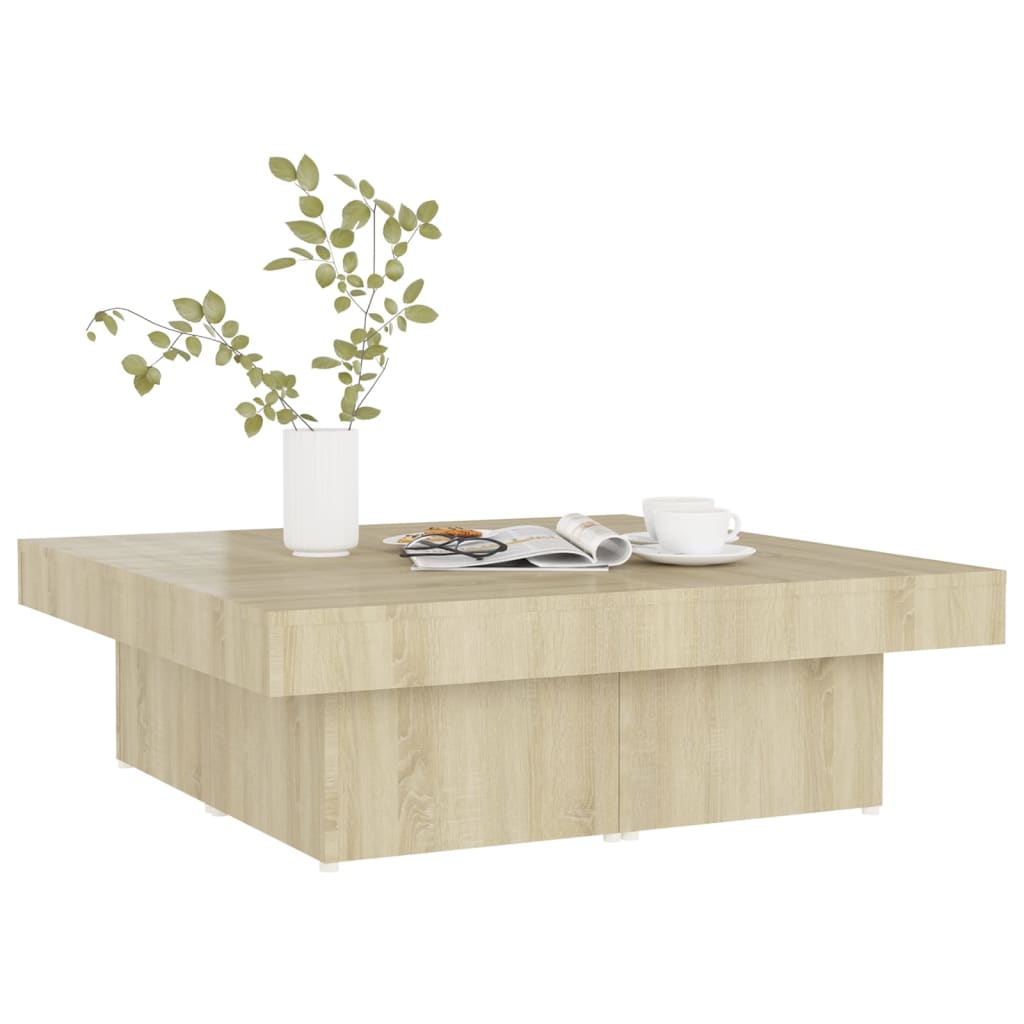 vidaXL Stolik kawowy, dąb sonoma, 90x90x28 cm, materiał drewnopochodny