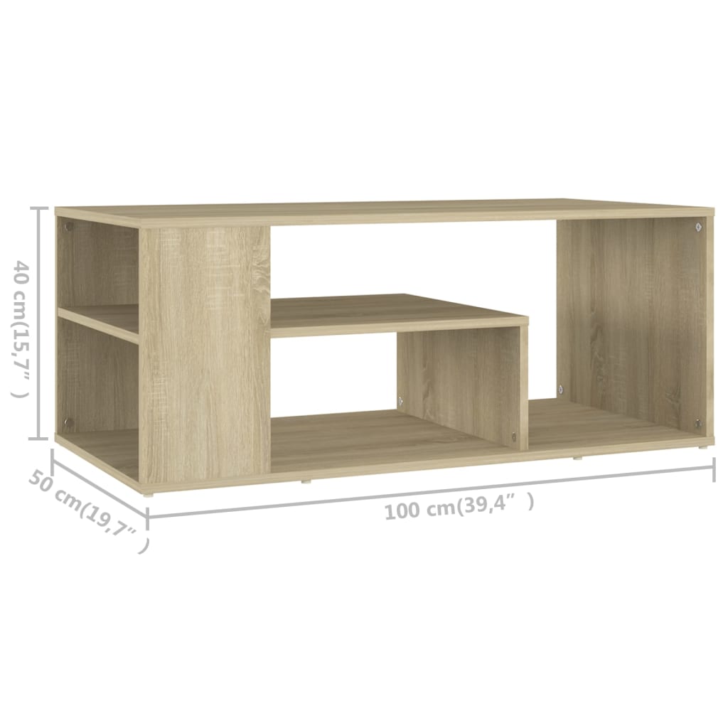 vidaXL Stolik kawowy, dąb sonoma 100x50x40 cm materiał drewnopochodny