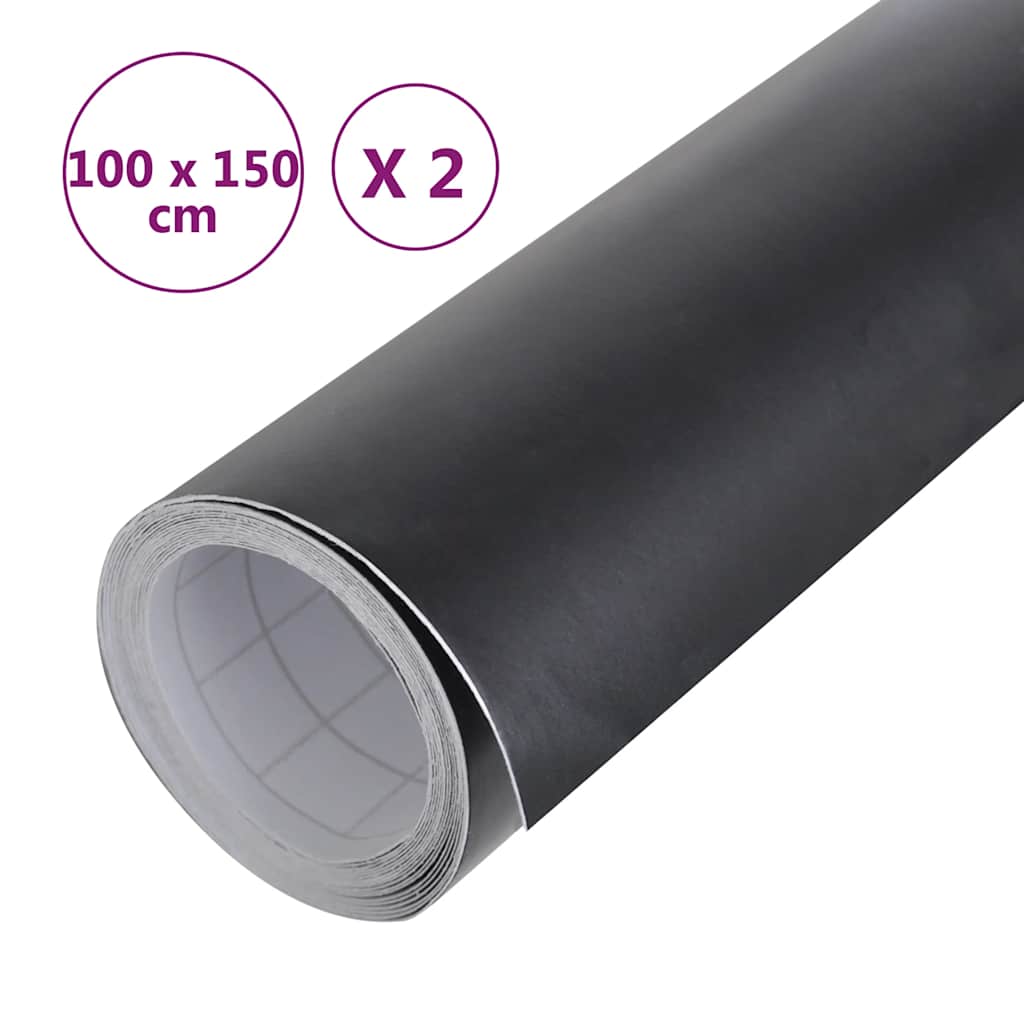 vidaXL Folie samochodowe, 2 szt., matowe czarne, 100x150 cm