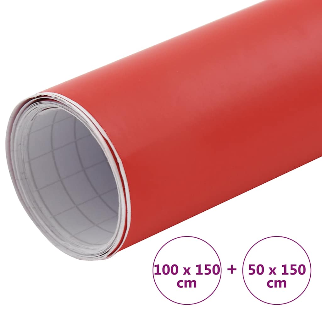vidaXL Folie samochodowe, 2 szt., matowa czerwień, 100x150 + 50x150 cm