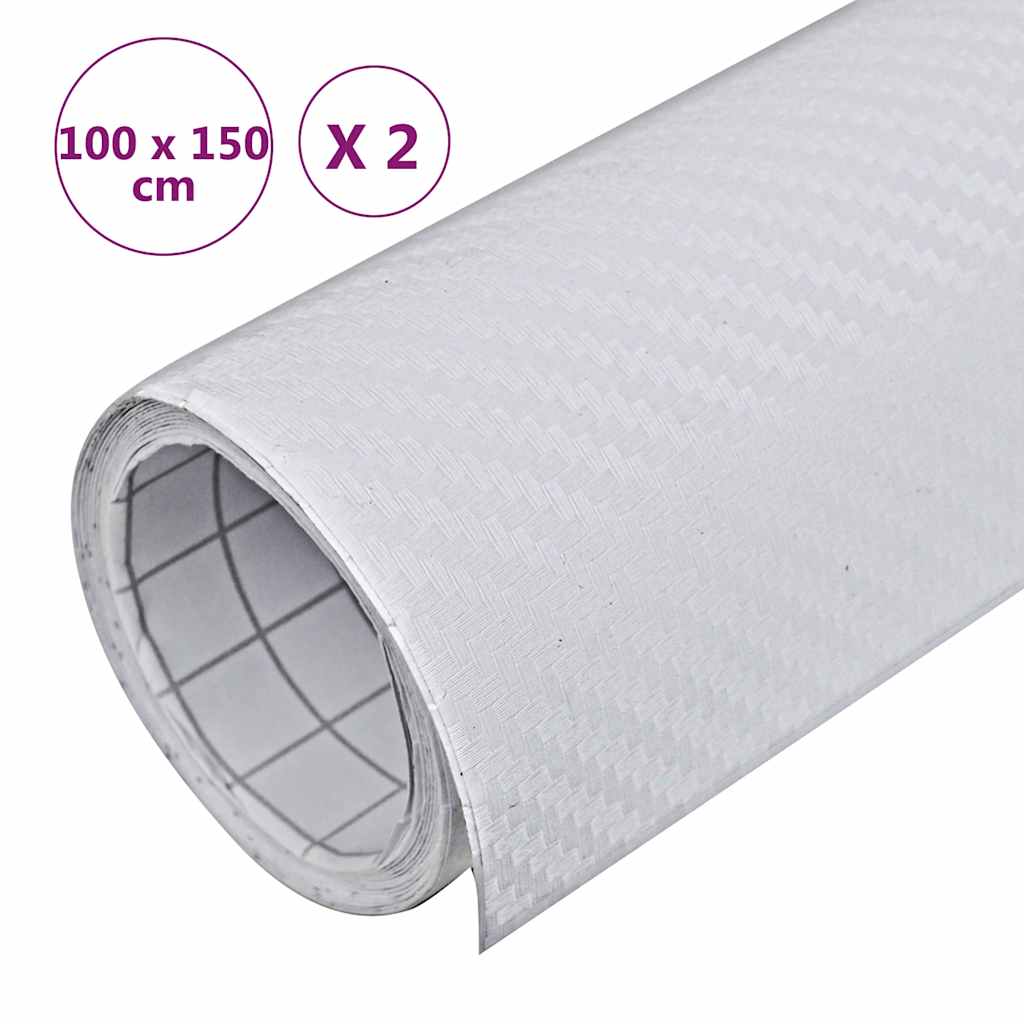 vidaXL Folie samochodowe 3D, 2 szt., białe, 100x150 cm