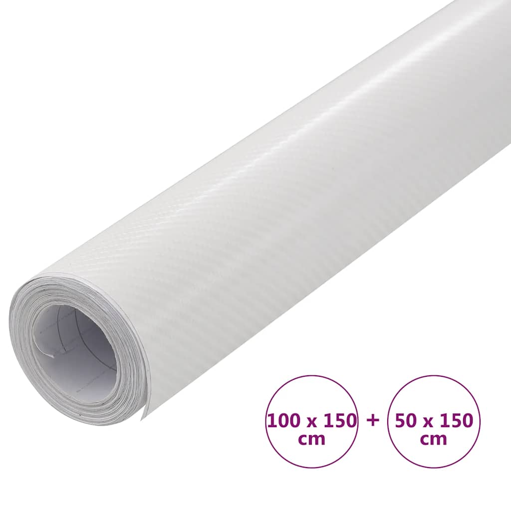 vidaXL Folie samochodowe 4D, 2 szt., białe, 100x150 + 50x150 cm