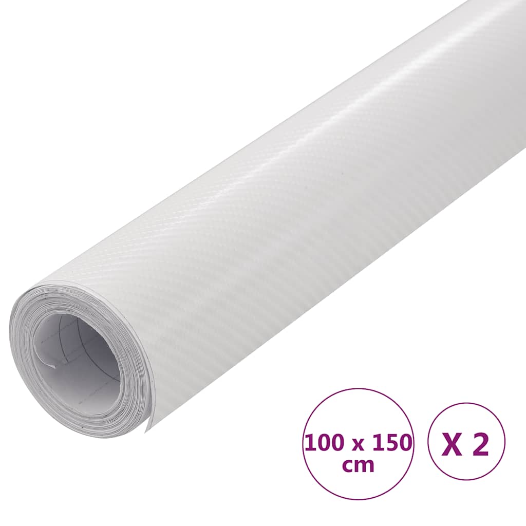 vidaXL Folie samochodowe 4D, 2 szt., białe, 100x150 cm