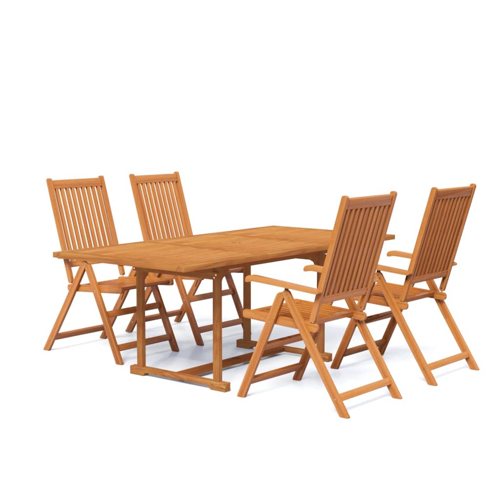 vidaXL 5-cz. zestaw mebli ogrodowych, lite drewno akacjowe, 150-200 cm
