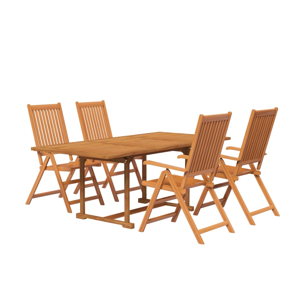 vidaXL 5-cz. zestaw mebli ogrodowych, lite drewno akacjowe, 150-200 cm