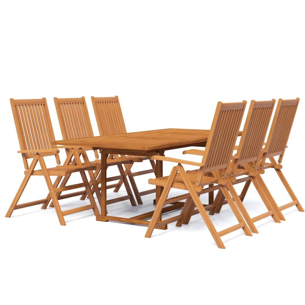 vidaXL 7-częściowy zestaw mebli ogrodowych, lite drewno akacjowe, 150-200 cm